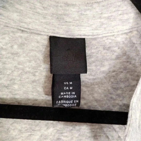 CLEARANCE H&M Quilted Jacket Dove Grey Silver Medium Soft Comfy Gray Zipper M - Picture 4 of 16